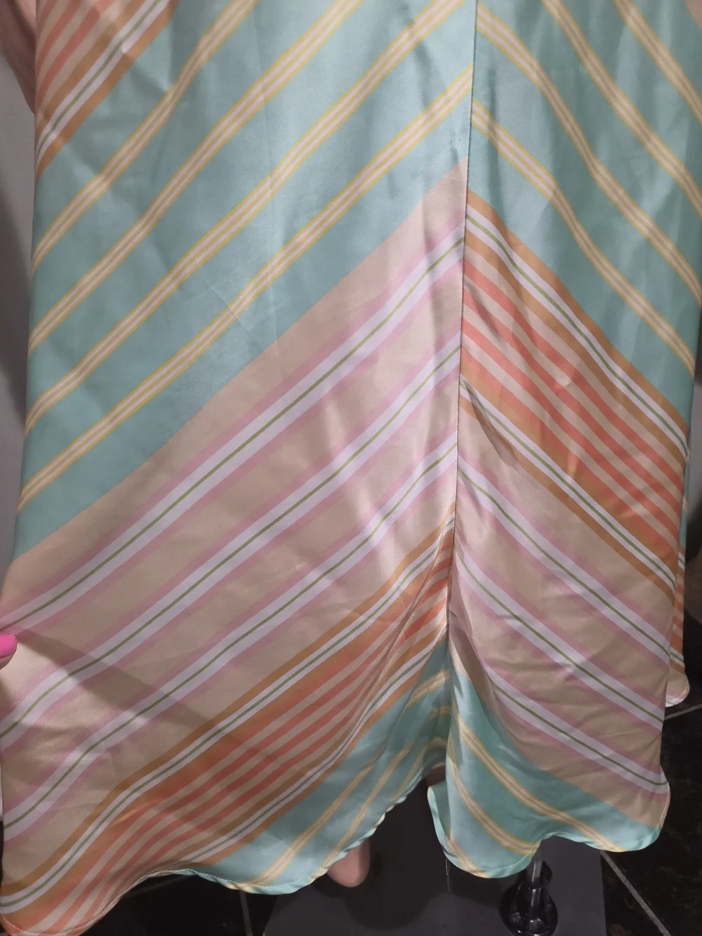 Zara Satin Striped Asymmetrical Midi Skirt Multicolor Size M